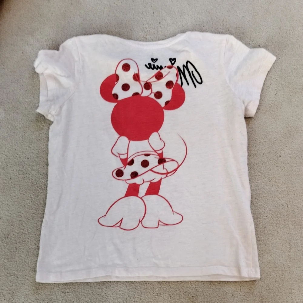 Disney Minnie Mouse White Tee with Red Accents - Picture 3 of 3